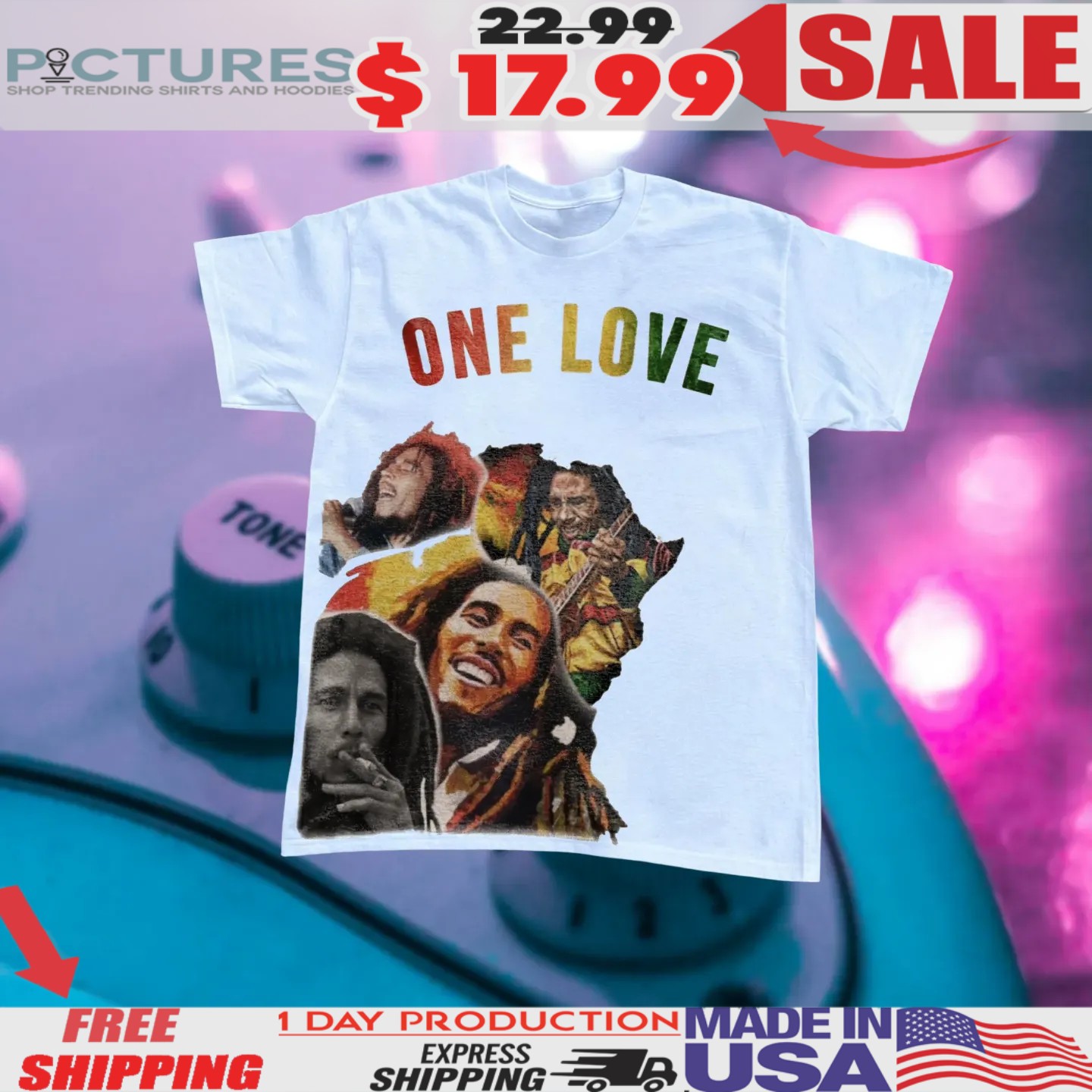 Bob Marley One Love Vintage Bootleg Shirt