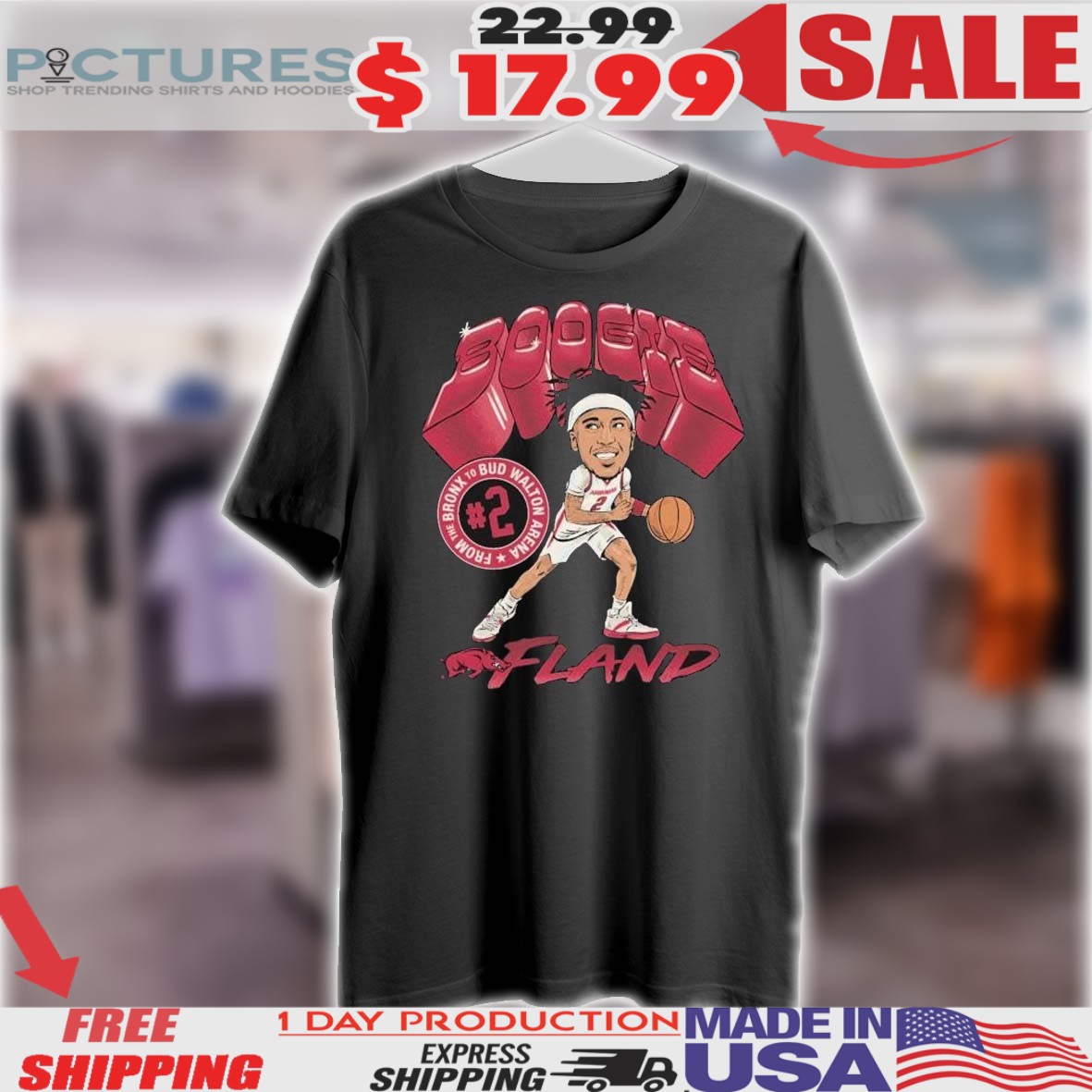 Boogie Fland From The Bronx To Bud Walton Arena Arkansas Razorbacks Shirt