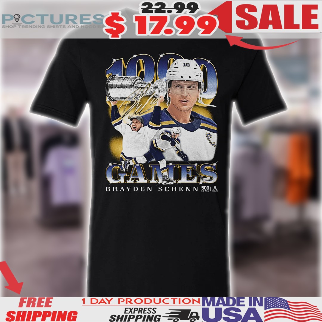 Brayden Schenn St. Louis Blues 1000th Game NHL Shirt