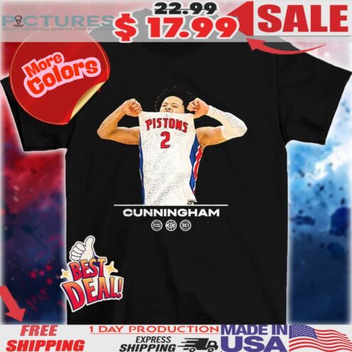Cade Cunningham Detroit Pistons NBA basketball celebration vintage graphic shirt