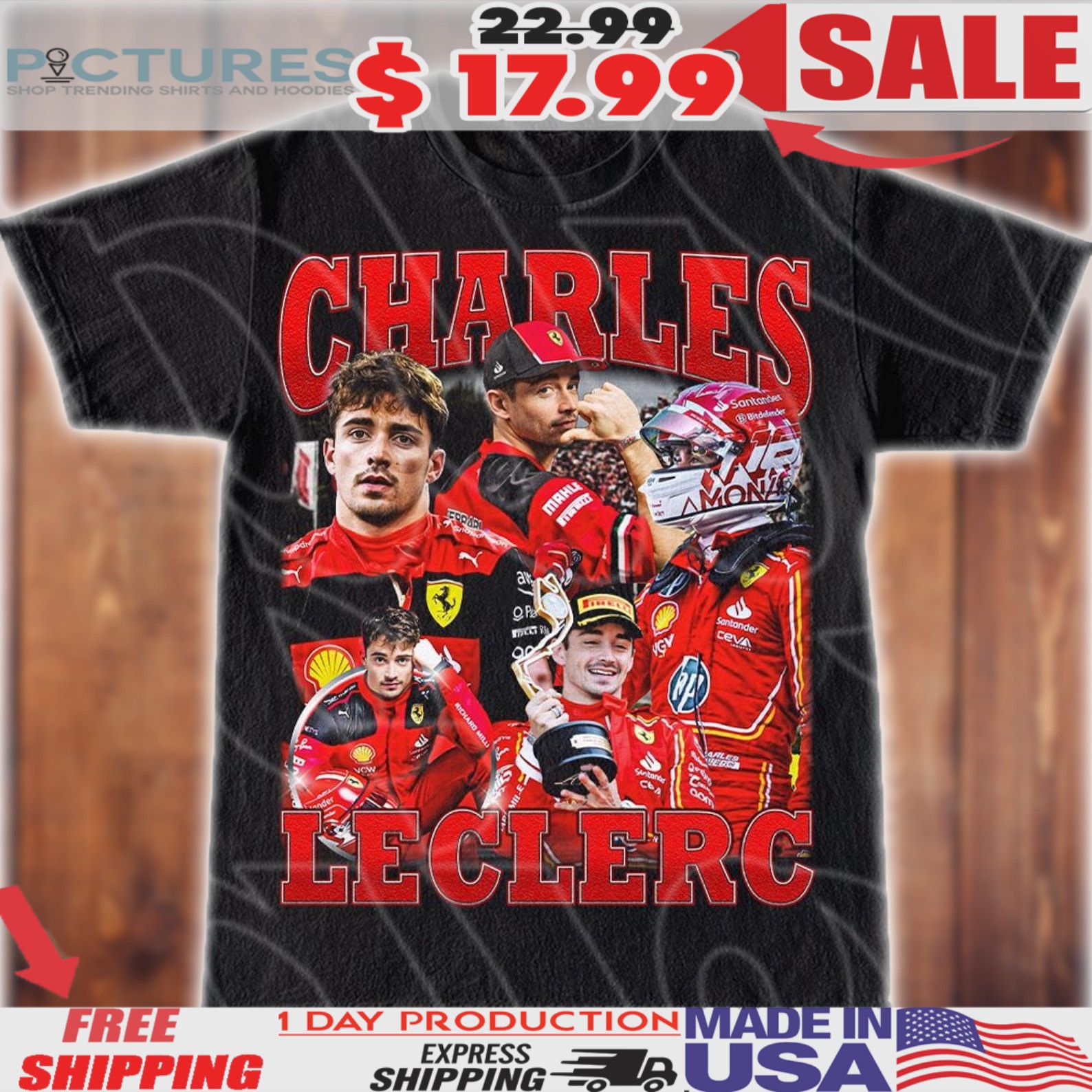 Charles Leclerc Vintage Bootleg Style Shirt