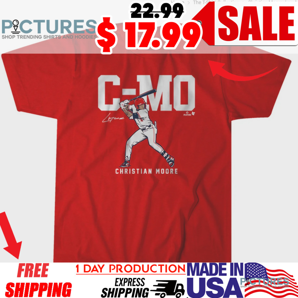 Christian Moore Los Angeles Angels C-Mo MLB Baseball 2025 Signature Painting Shirt