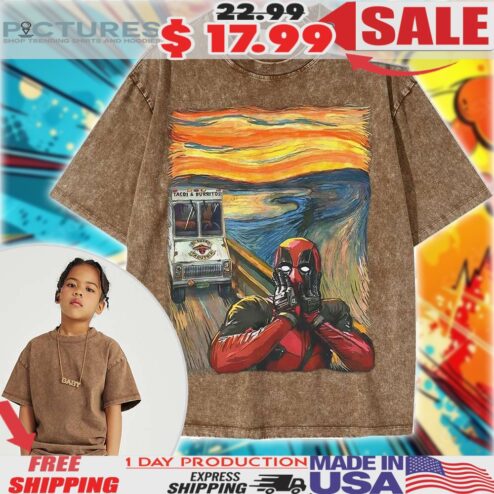 Deadpool The Scream Parody Marvel Comics Vintage For Kids Shirt