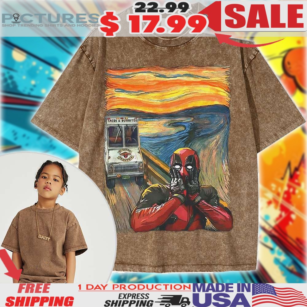 Deadpool The Scream Parody Marvel Comics Vintage For Kids Shirt