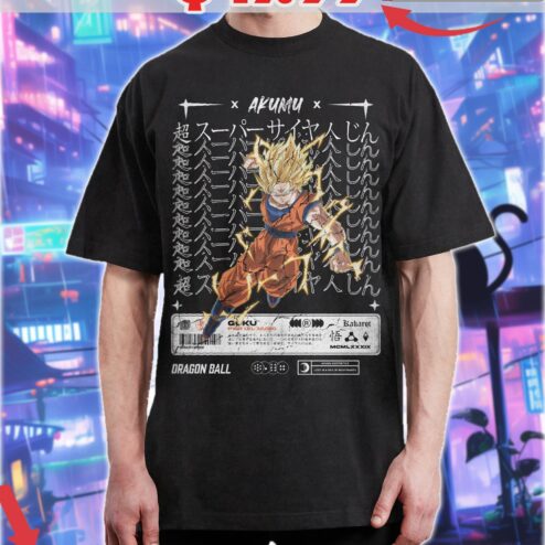 Dragon Ball Goku Super Saiyan 2 Anime Card Shirt