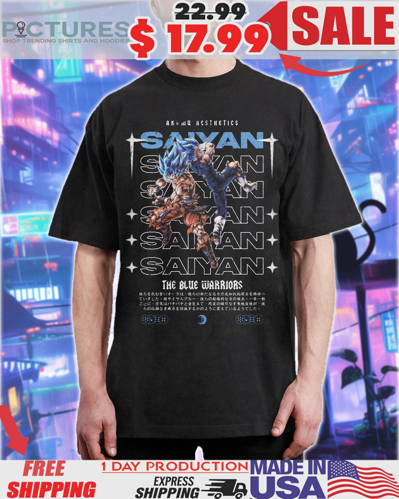 Dragon Ball The Blue Warriors Goku & Vegeta Super Saiyan Blue Anime Shirt