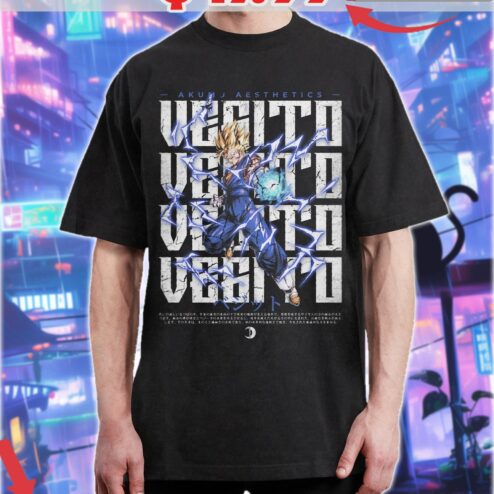 Dragon Ball Vegito Super Saiyan Blue Lightning Anime Vintage Shirt