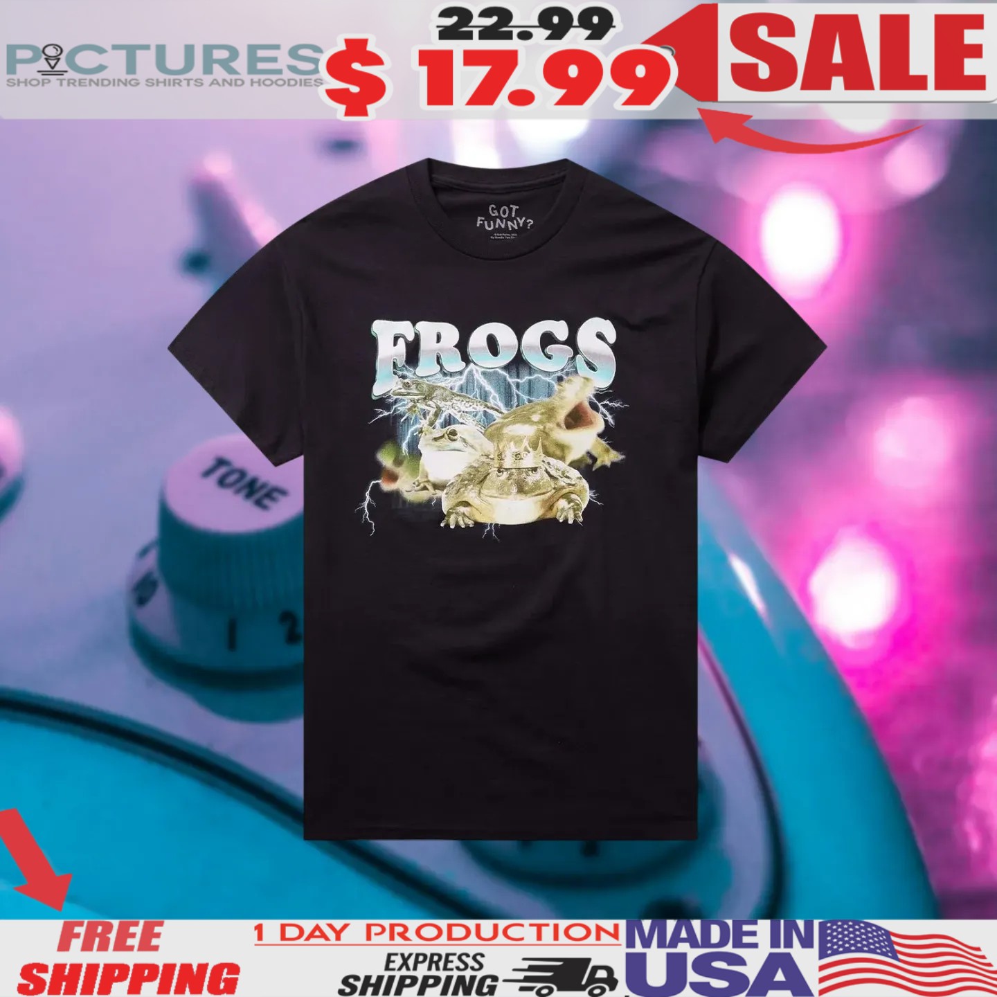 Frogs Collage Vintage bootleg Style Shirt