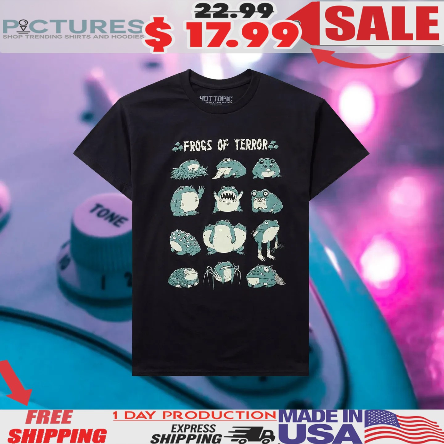 Frogs Of Terror Horror Frog Illustrations Shirt