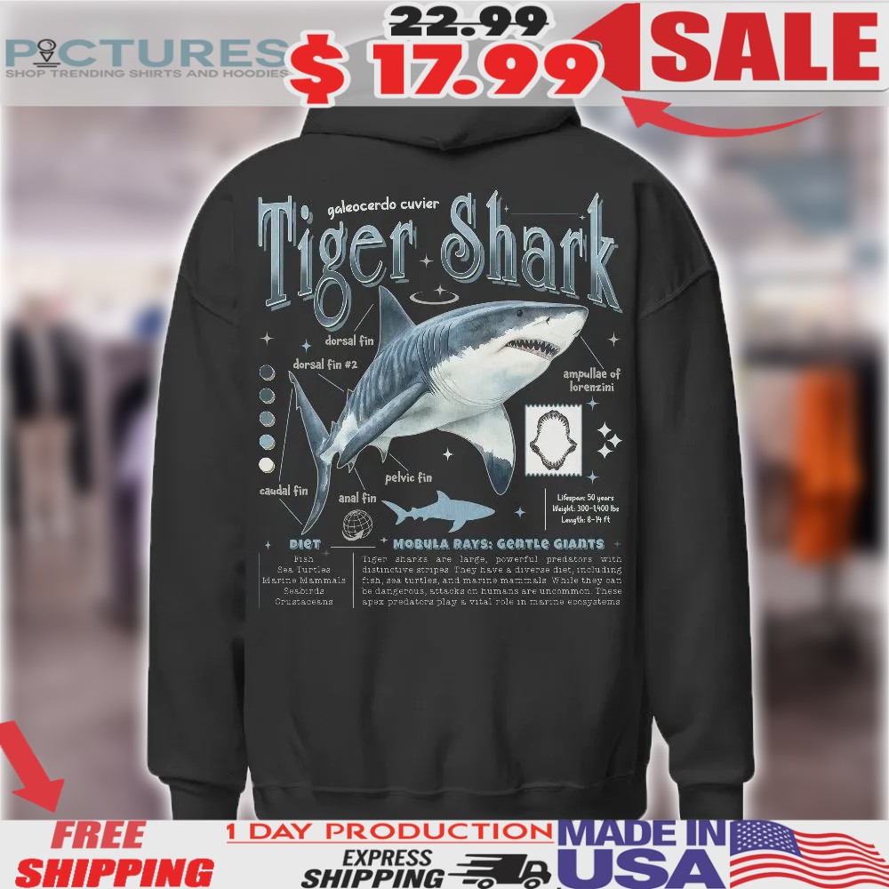 Galeocerdo cuvier Tiger Shark Anatomy Animal Knowledge Marine Biology Novelty Graphic Shirt