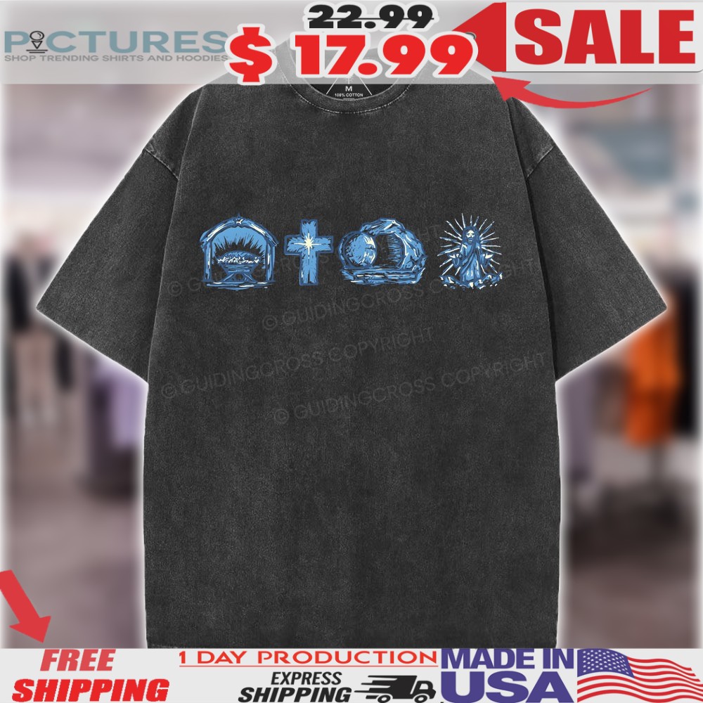 Good News Cross Empty Tomb Jesus Risen Symbol Christian Easter Shirt