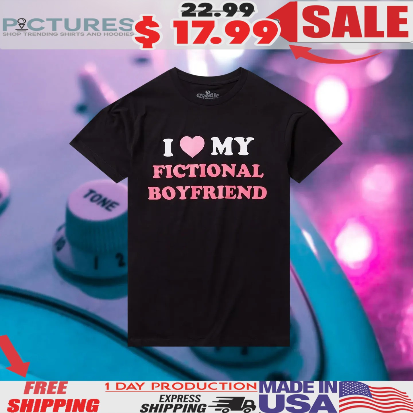 I Heart My Fictional Boyfriend Heart Shirt