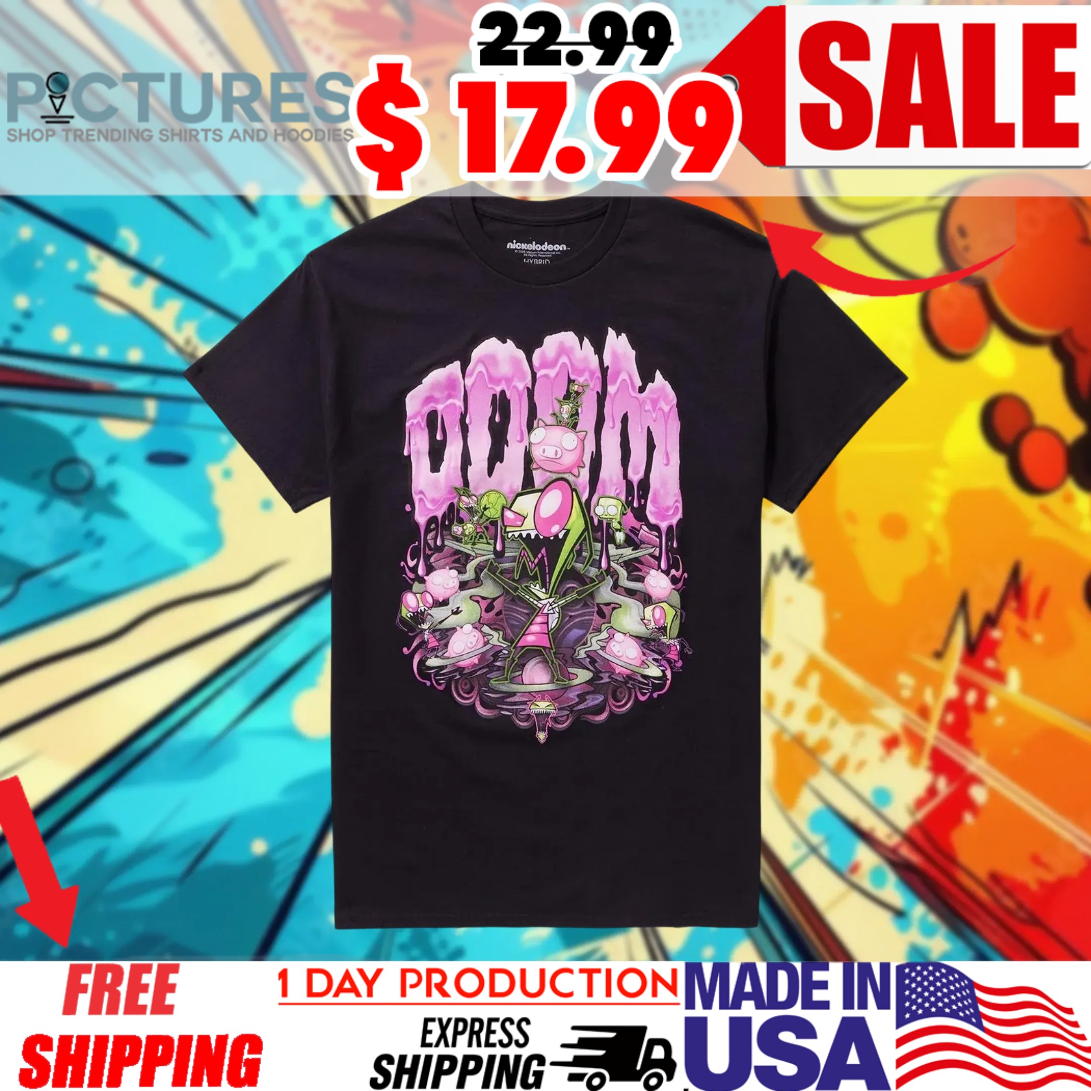 Invader Zim Doom GIR Pig Shirt