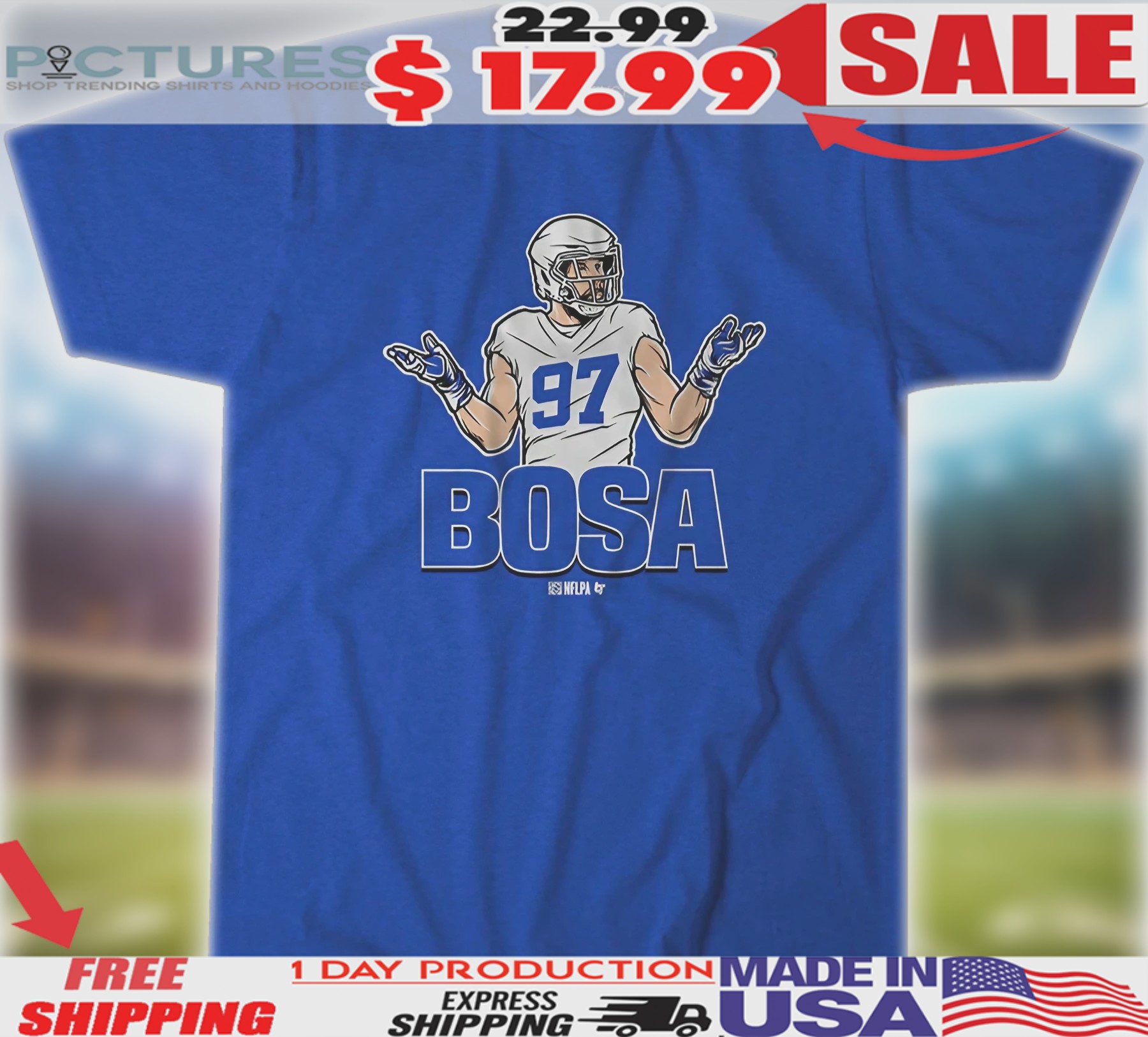 Joey Bosa 97 Buffalo Bills Shrug Shirt