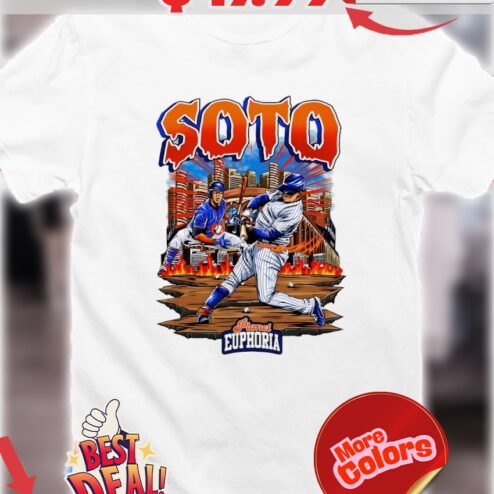 Juan Soto New York Mets Planet euphoria Football flames comic shirt
