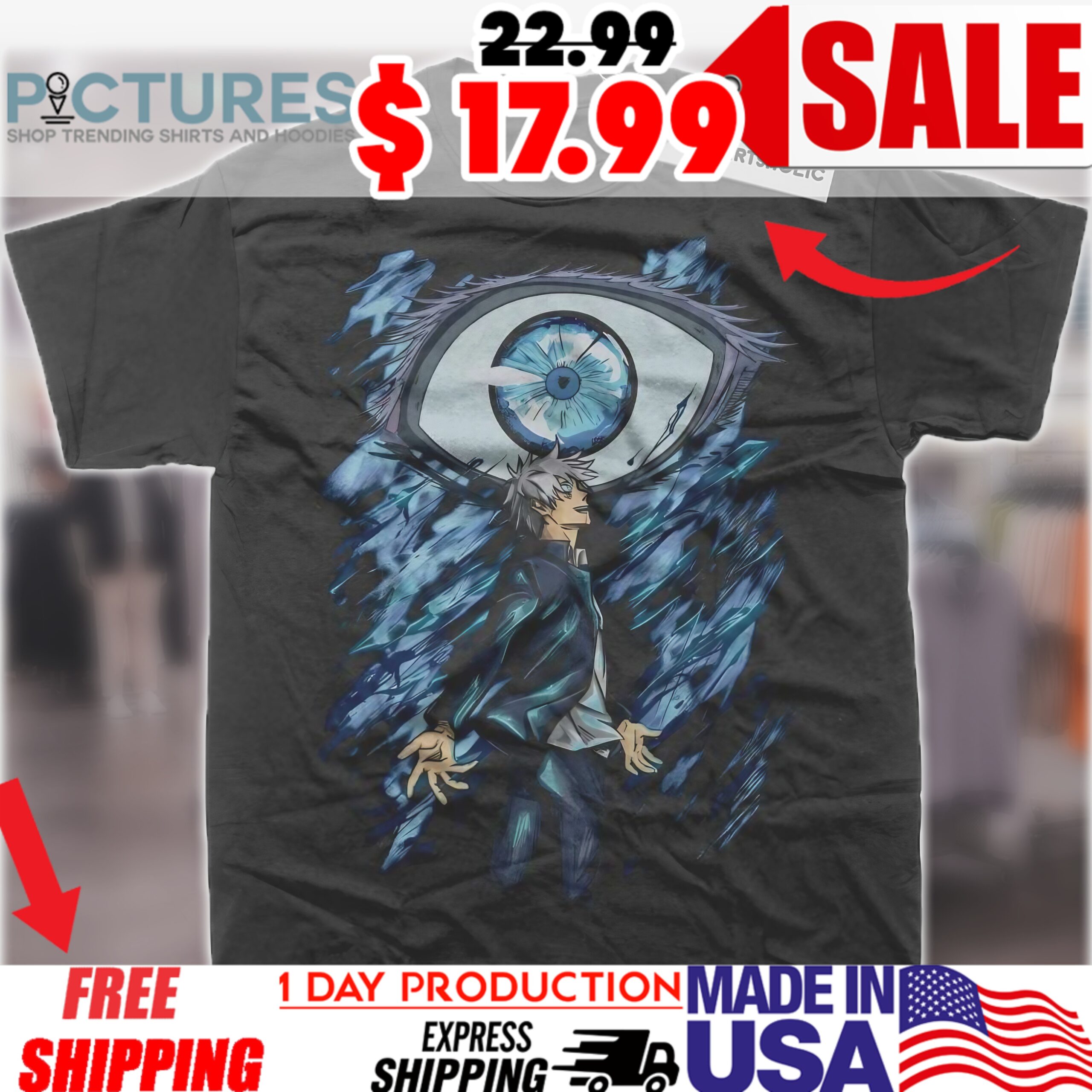 Jujutsu Kaisen Satoru Gojo Infinity Eye Anime Graphic Streetwear Shirt