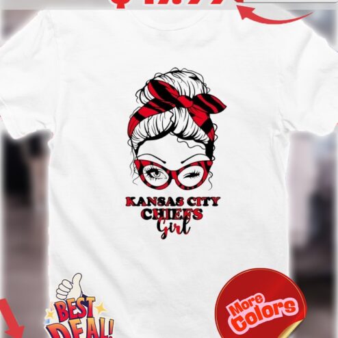 Kansas City Chiefs Girl Messy Bun shirt