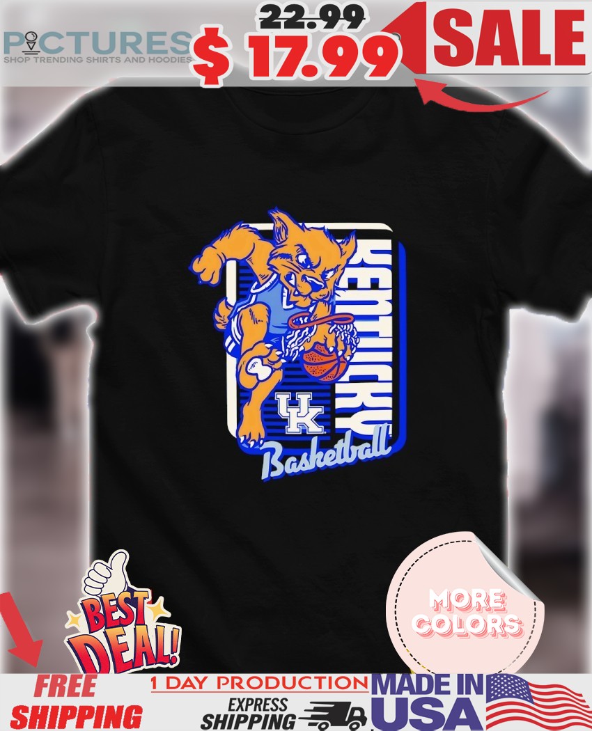 Kentucky Wildcats Basketball UK logo mascot dunk shirt
