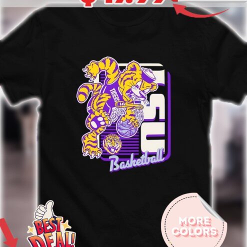 LSU Tigers Basketball mascot dunk shirt
