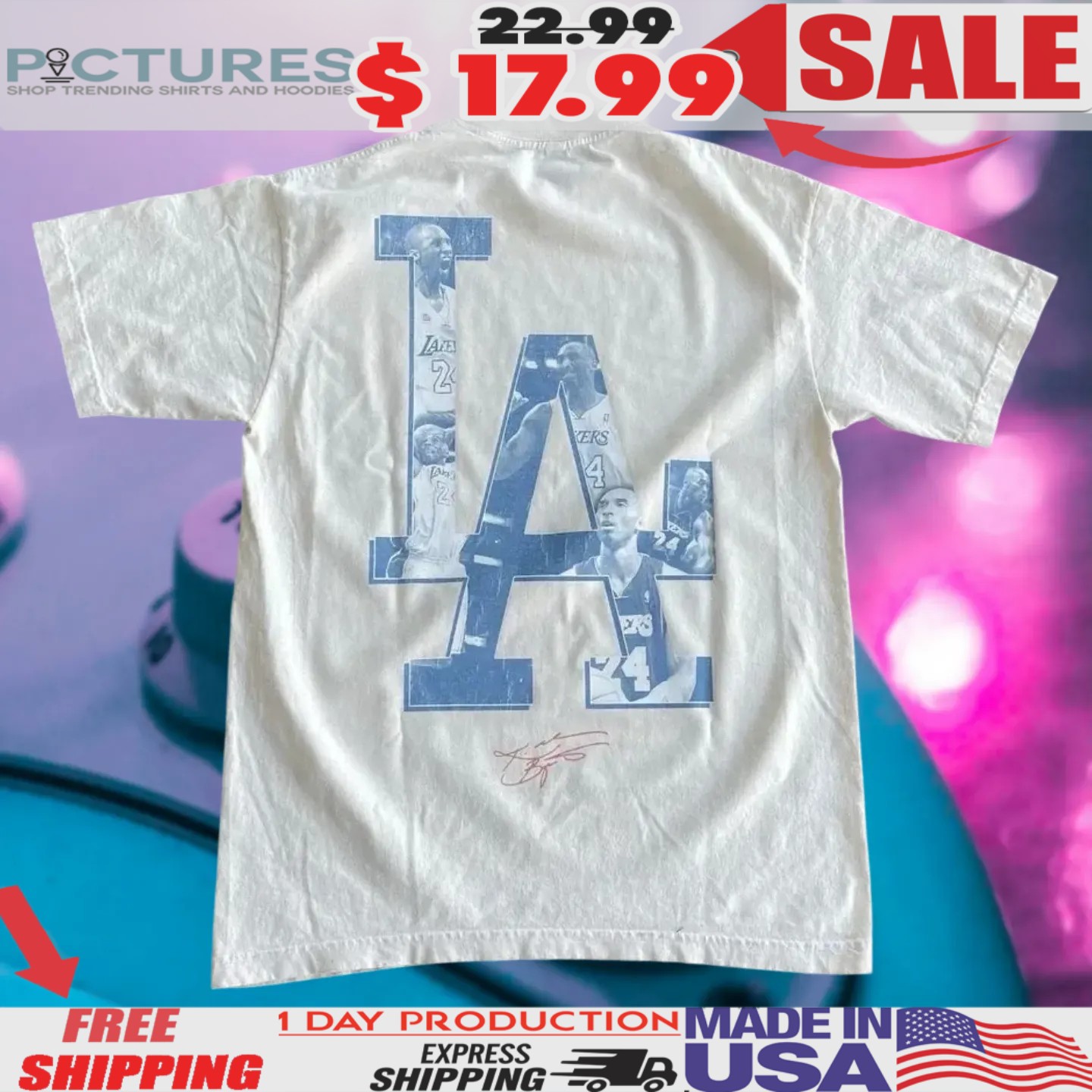 Los Angeles Big Logo Players Signatures Shirt
