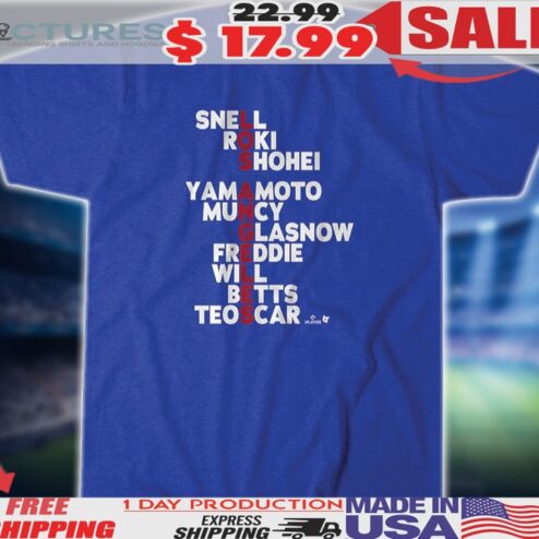 Los Angeles Dodgers Baseball Names Snell Roki Shohei Yamamoto Muncy Glasnow Freddie Will Betts Teoscar 2025 Shirt