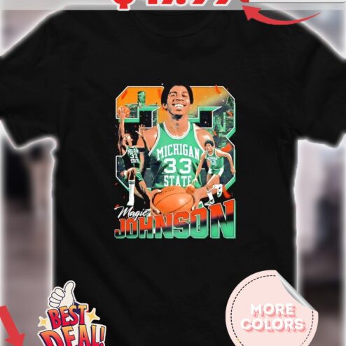 Magic Johnson Michigan State Spartans Basketball 33 vintage shirt