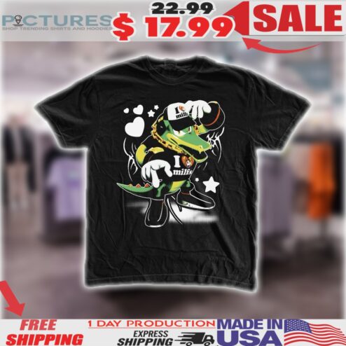 Mamono World Green Lover Gator I Love Milfs Shirt