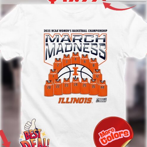 March Madness Illinois Fighting Illini 2025 NCAA Women’s Basketball Championship jerseys shirt