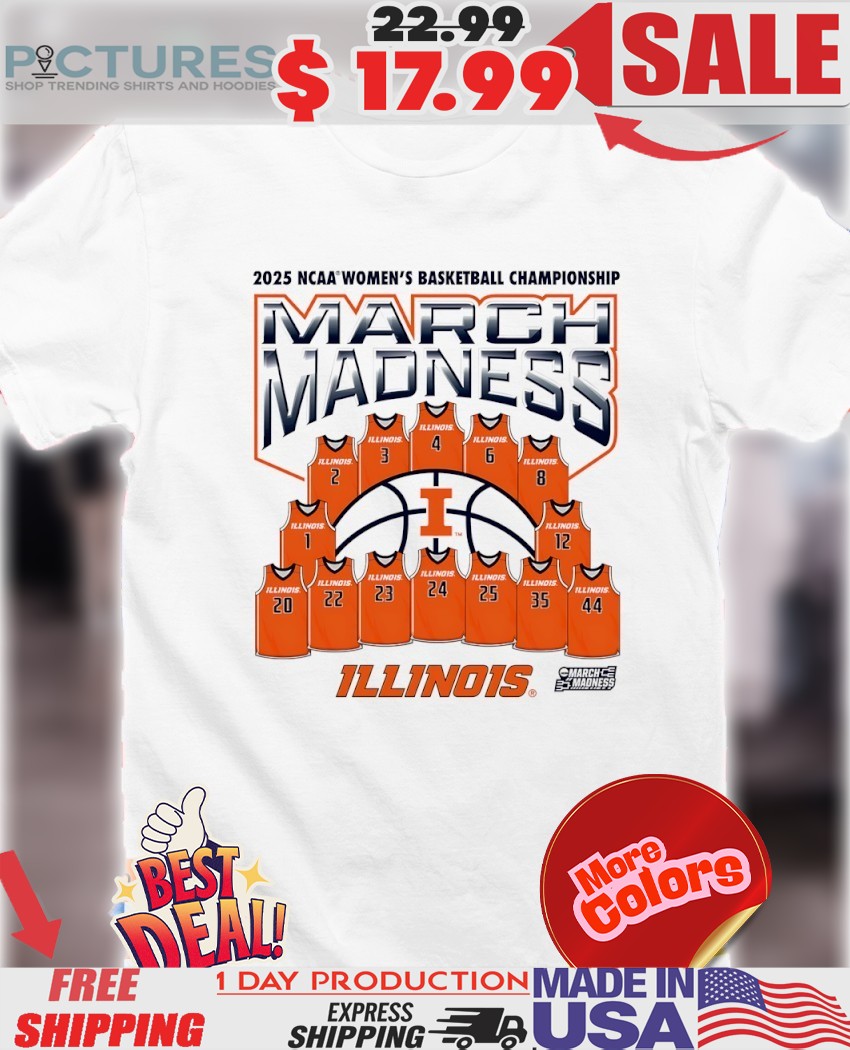 March Madness Illinois Fighting Illini 2025 NCAA Women’s Basketball Championship jerseys shirt