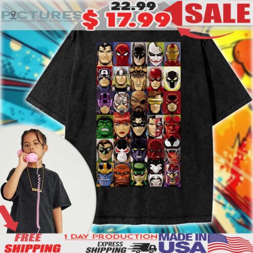Marvel And DC Characters Comics For Kids Vintage Shirt