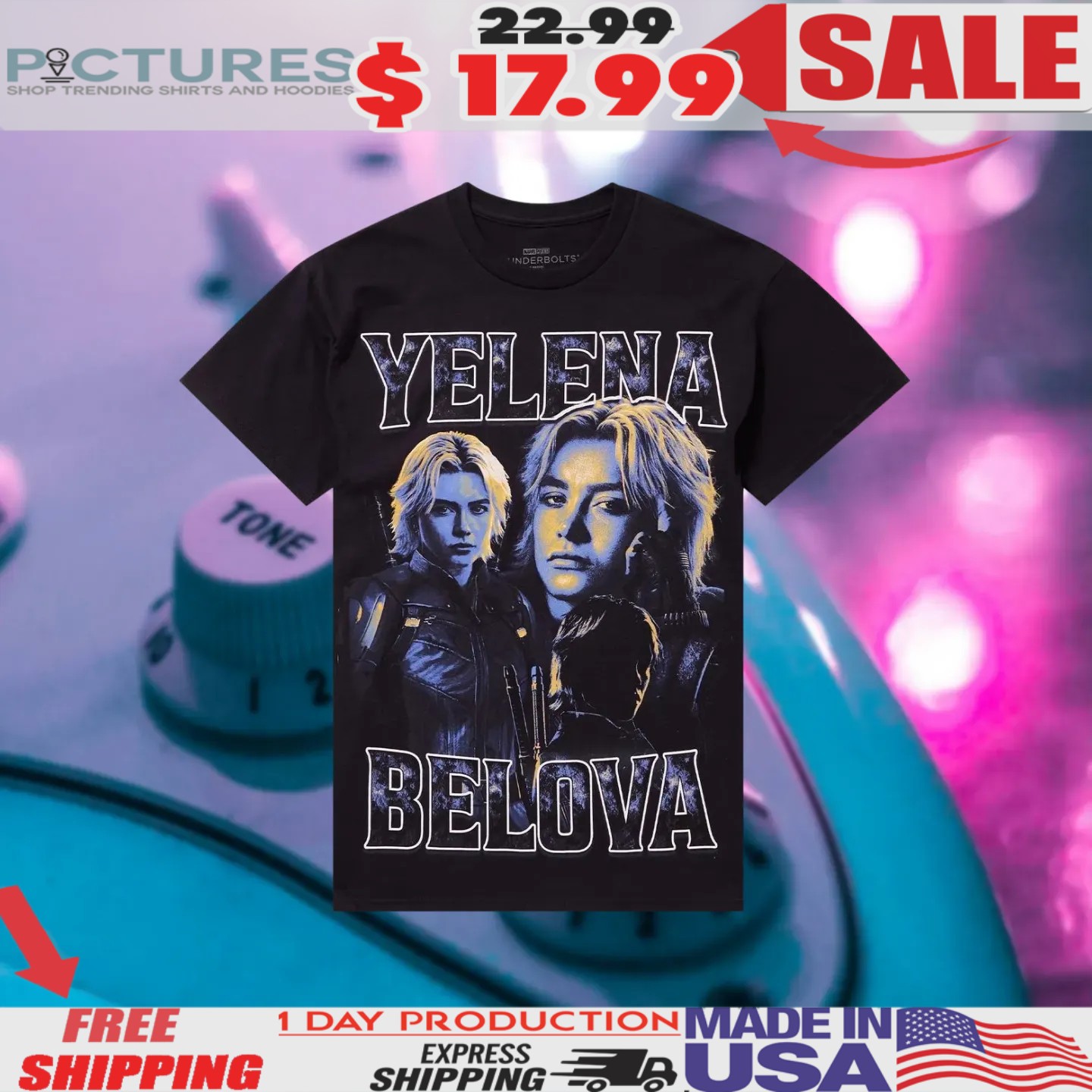 Marvel Thunderbolts Yelena Vintage Collage Shirt