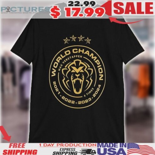 Max Verstappen 4 Time World Champion 2024 Star Shirt