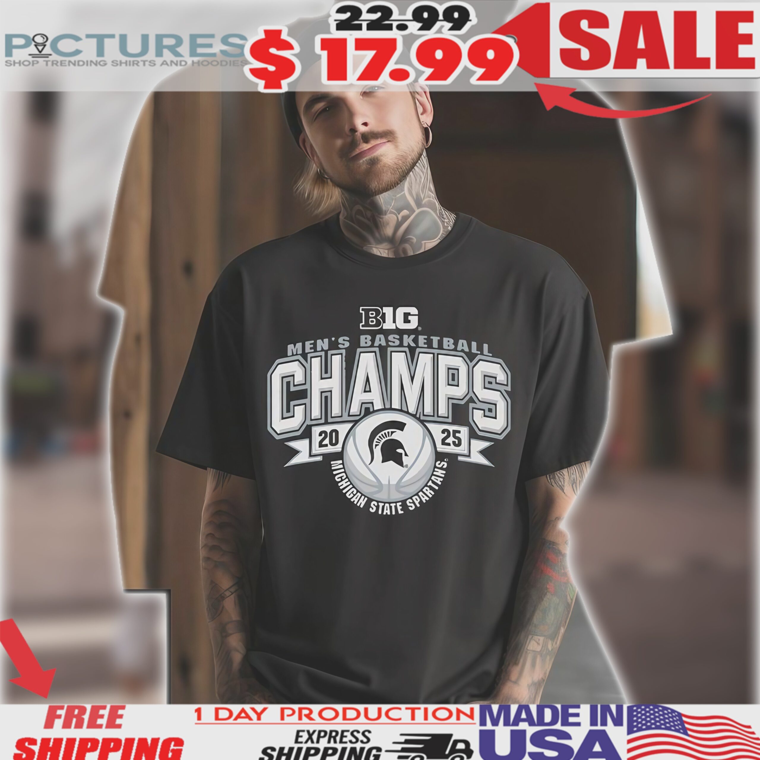 Michigan State Spartans 2025 Big 10 Men's Basketball Regular Season Champions Shirt