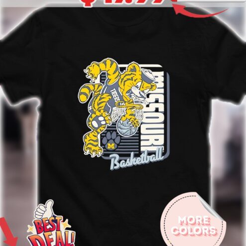 Missouri Tigers Basketball angry mascot dunk shirt
