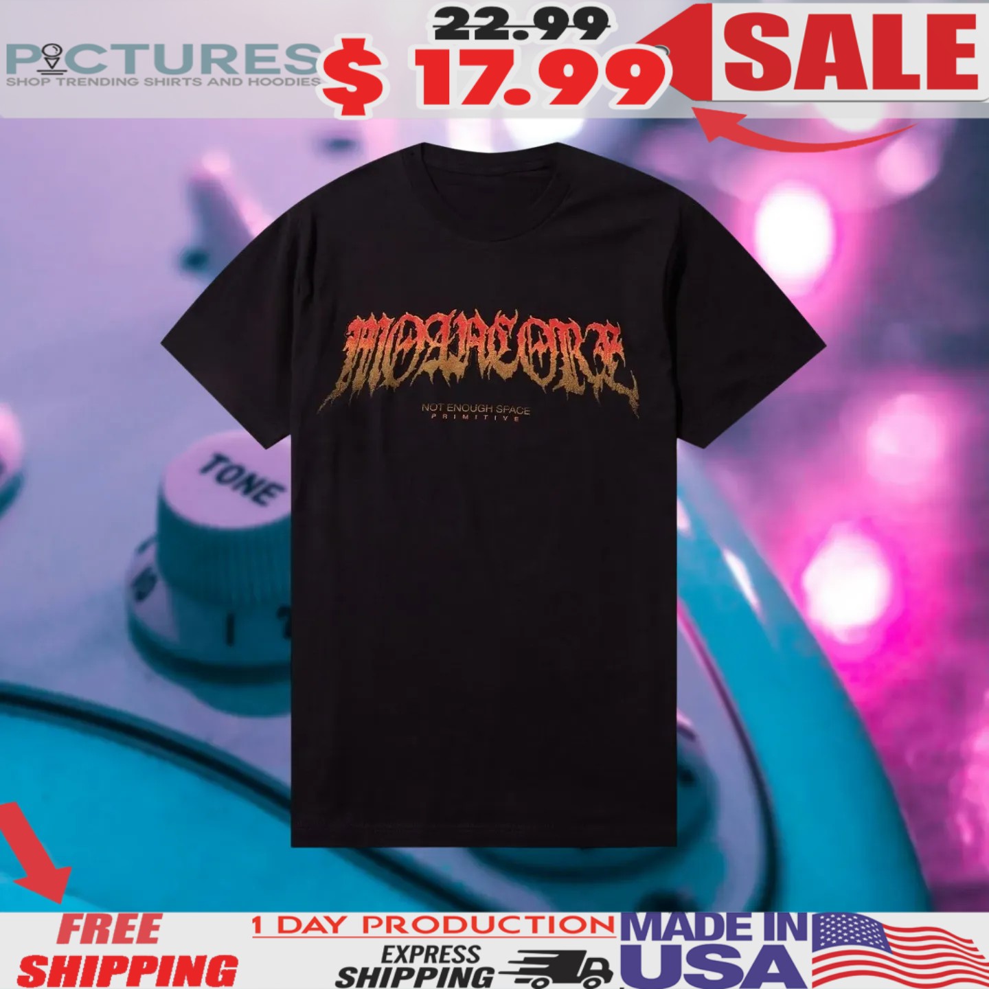 Not Enough Space Moancore gothic metal font design shirt