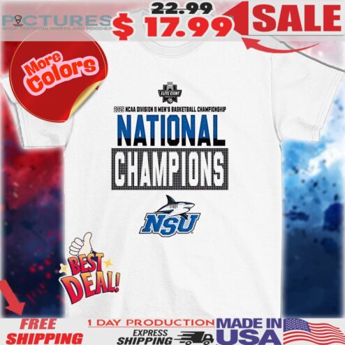 Nova Southeastern Sharks 2025 NCAA Division II Basketball National Champions NSU logo shirt
