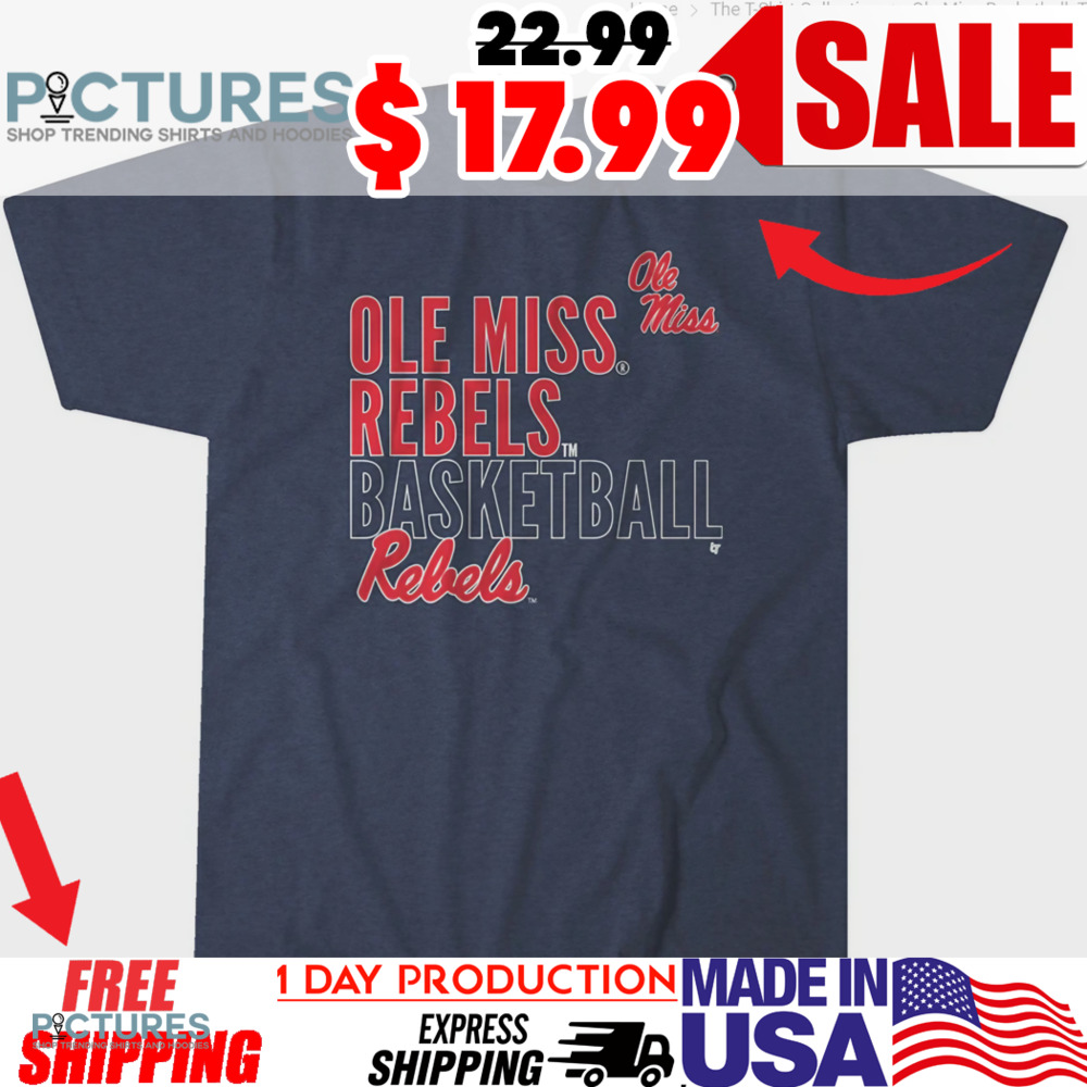 Ole Miss Rebels Basketball Text Logo Overlay Shirt