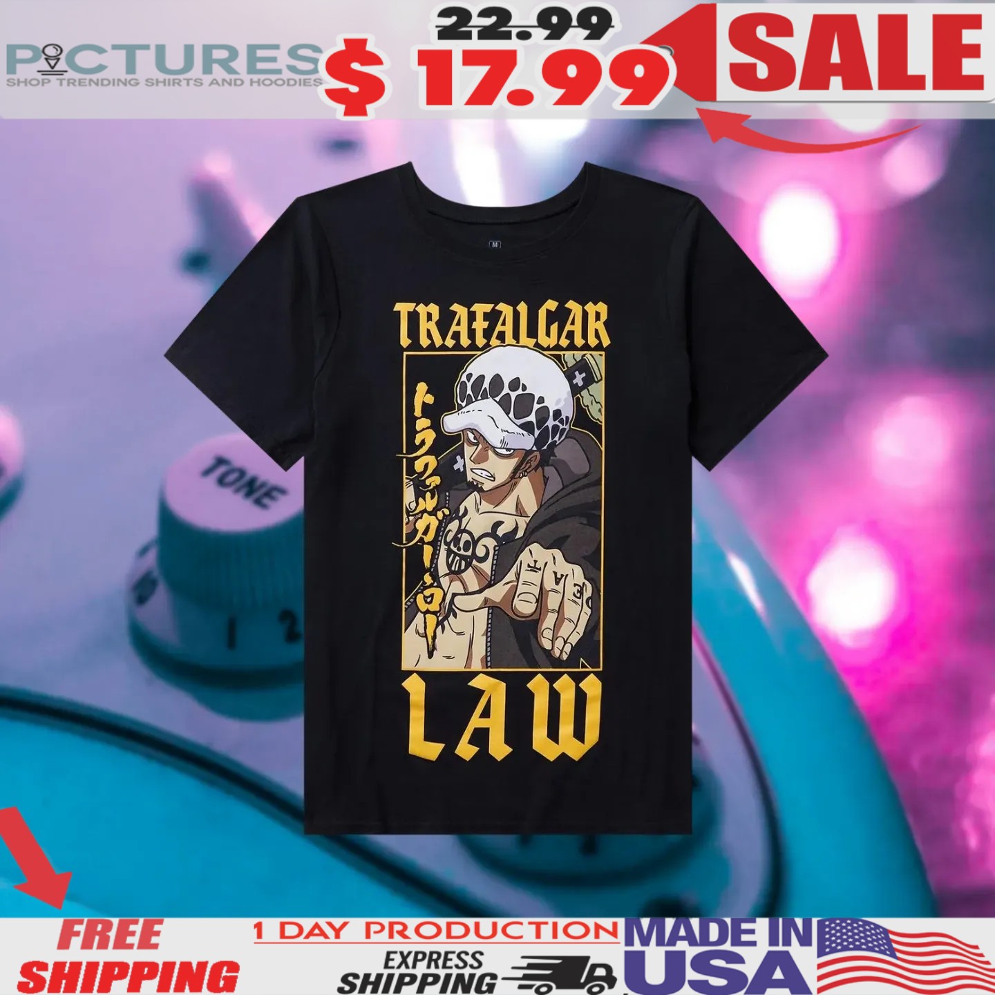 One Piece Trafalgar Law Portrait Anime Shirt