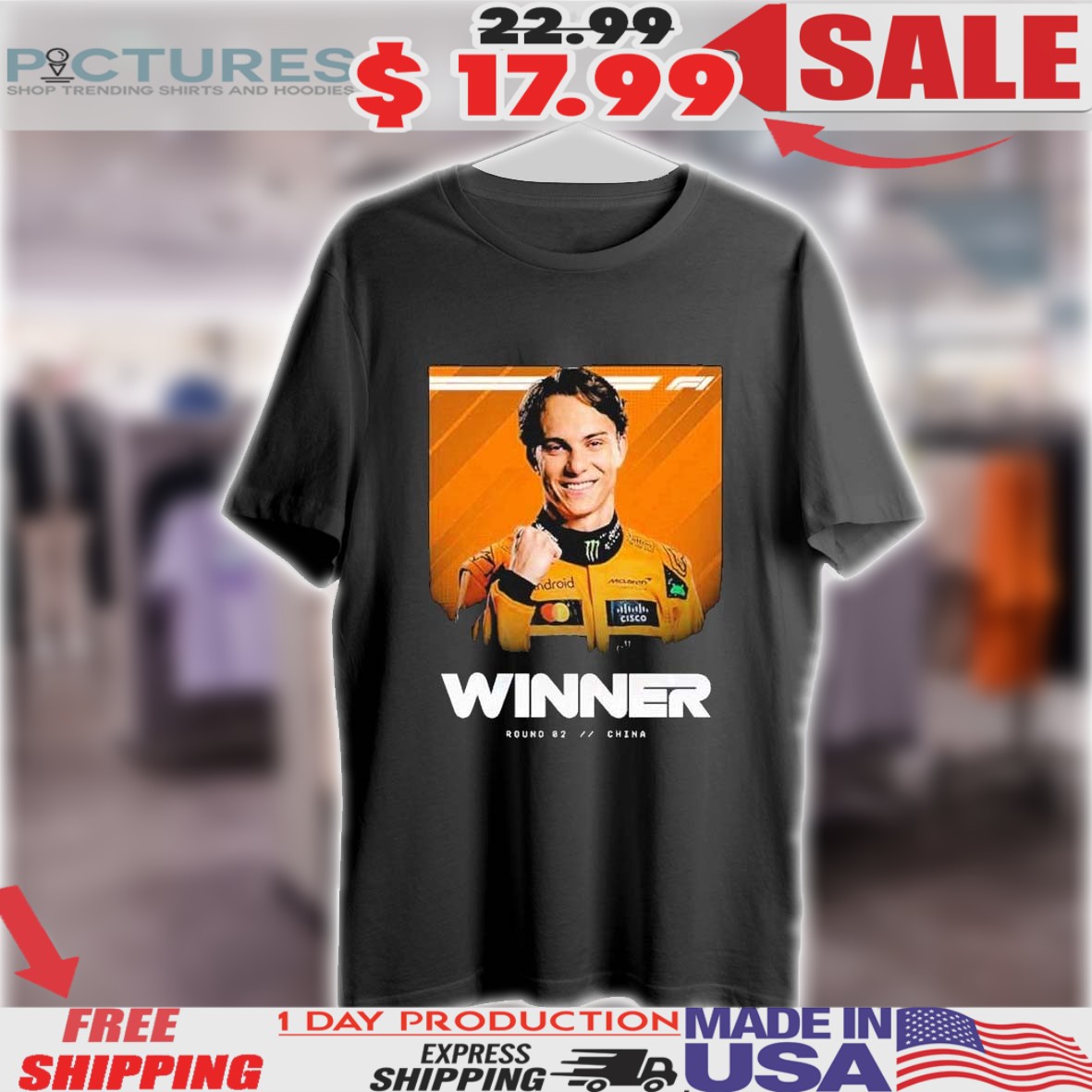 Oscar Piastri Mc Laren Team Winnner The Chinese Grand Prix Gp 2025 Shirt