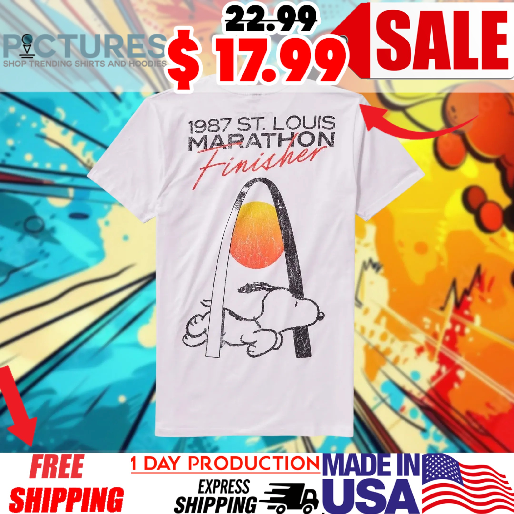 Peanuts 1987 St Louis Marathon Finisher Vintage Shirt