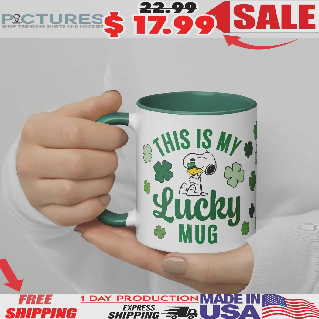 Peanuts Hug Woodstock This Is My Lucky Mug Shamrock St Patrick's Day Mug