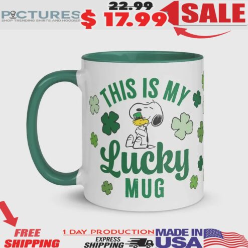 Peanuts Woodstock St Patrick's Day Lucky Mug