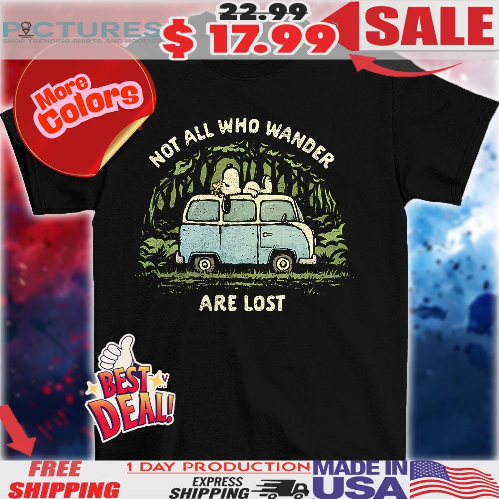 Peanuts lying on the car not all beagles who wander are lost shirt