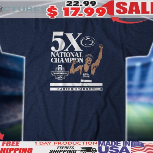 Penn State Wrestling Carter Starocci 5x National Champion Shirt