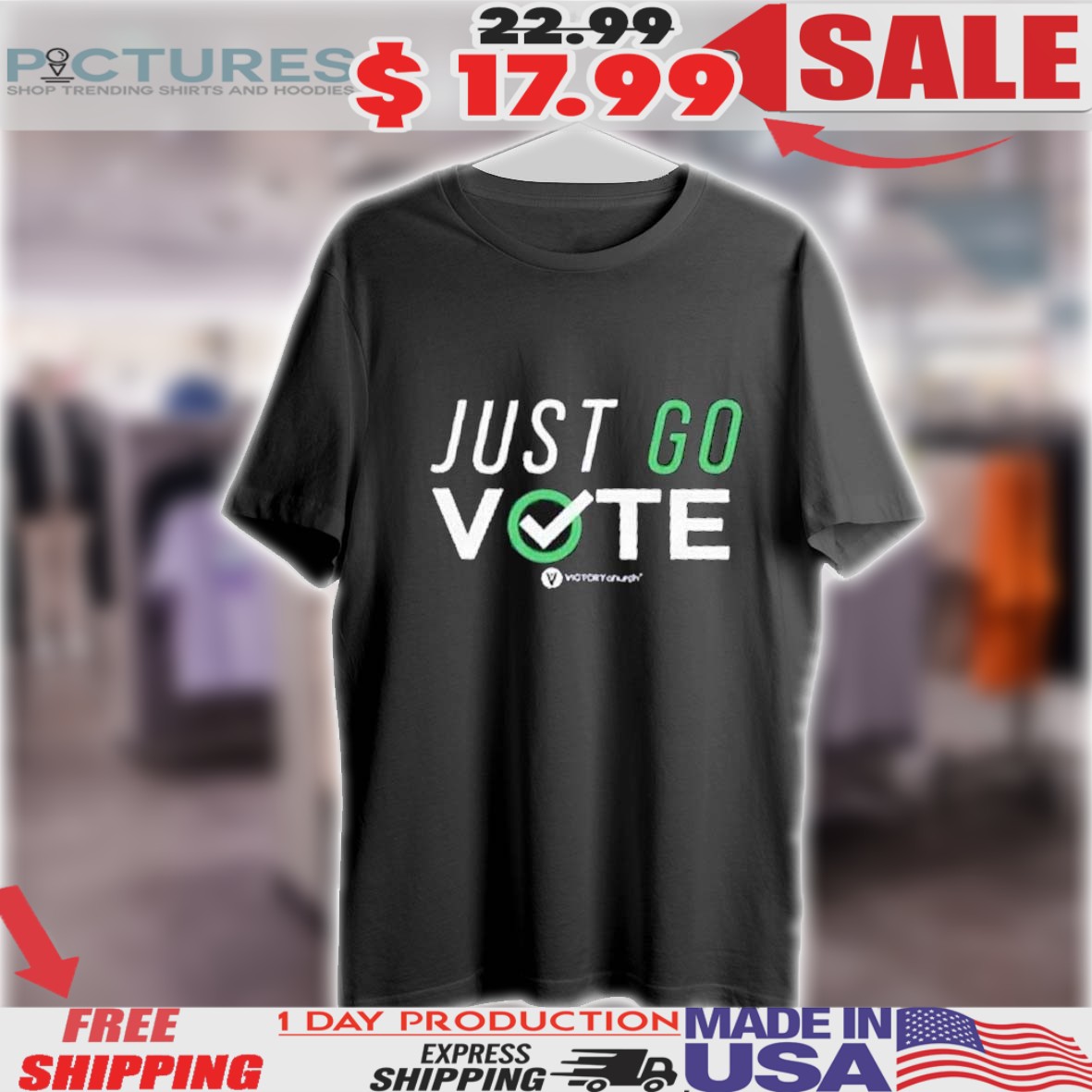 Philip Anthony Mitchell Just Go Vote Victory Church Shirt