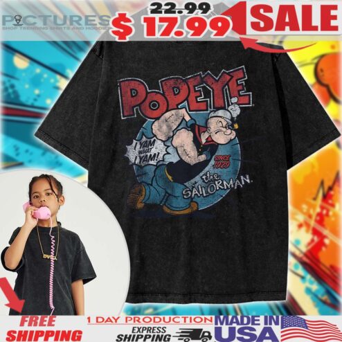 Popeye Thimble Theatre I Yam What I Yam The Sailorman Animated For Kids Shirt