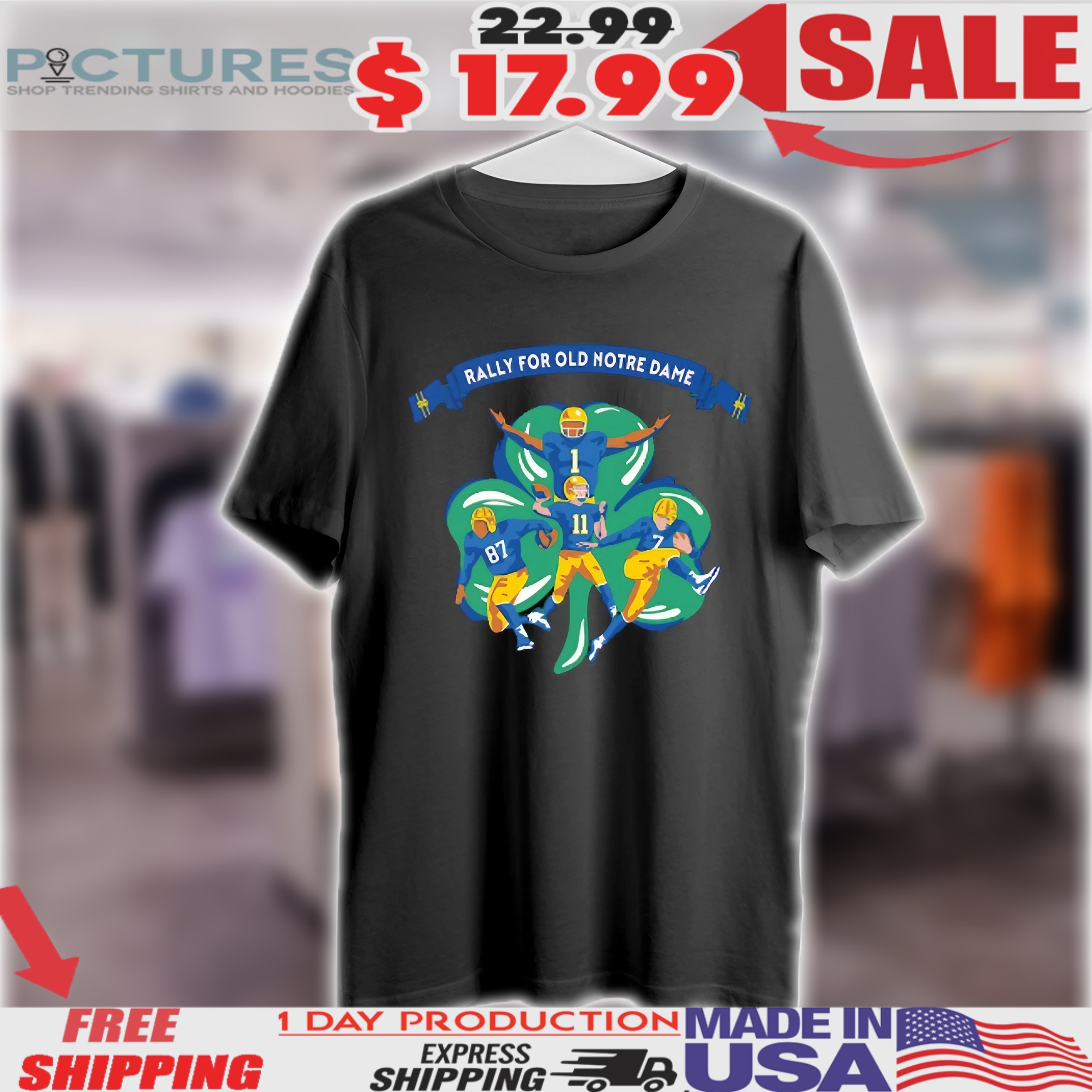 Rally For Old Notre Dame Football Clover Shirt