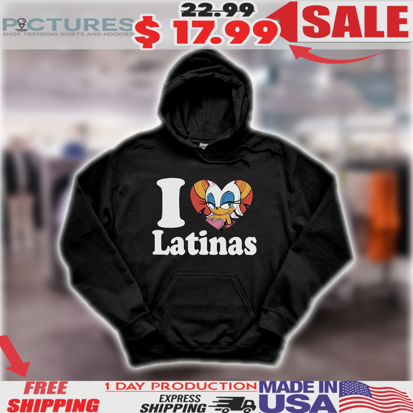 Rouge the Bat Sonic The Hedgehog I Love Latinas Shirt