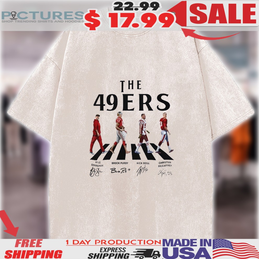 San Francisco The 49ers Football Abbey Road NFL & Beatles Crossover Signature Vintage Shirt
