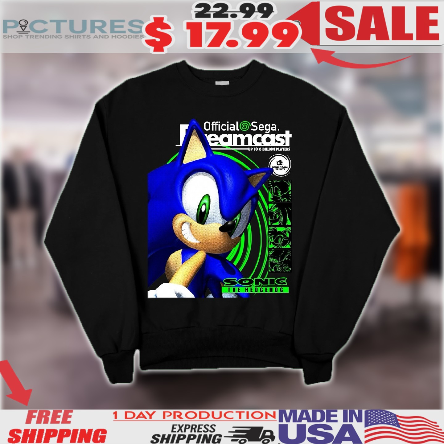 Sega Dreamcast Sonic The Hedgehog Shirt